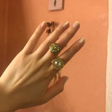 vintage button ring #01～#12