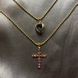 vintage crystal necklace set (2pcs)