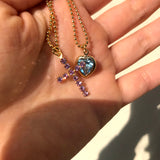 vintage crystal necklace set (2pcs)