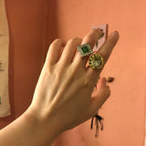 vintage button ring #01～#12