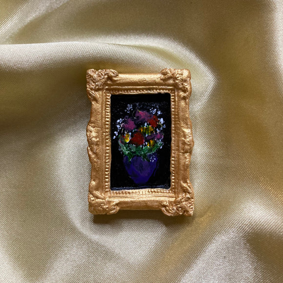 <transcy>Ceramic Frame Brooch “Glamorous Bouquet”</transcy>