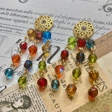 <transcy>Earrings Made of Colorful Beads from France and Czech </transcy>